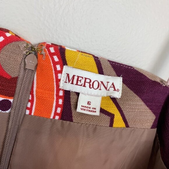 Merona Strapless Paisley Floral Print Dress Size 6 - Picture 7 of 9